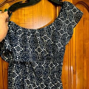 Navy off shoulder fits like a med to large